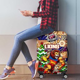 Lions Football Merry Christmas Luggage Cover Indigenous Australian Art