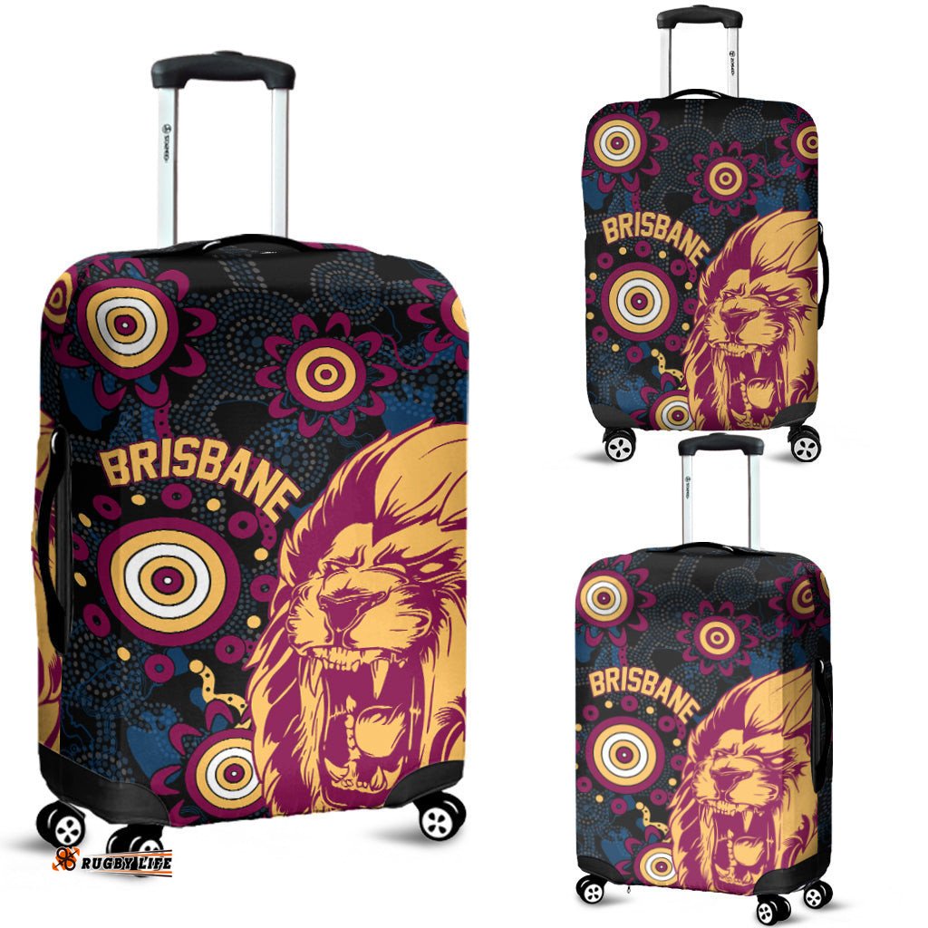 Brisbane Aboriginal Luggage Cover Roaring Lions