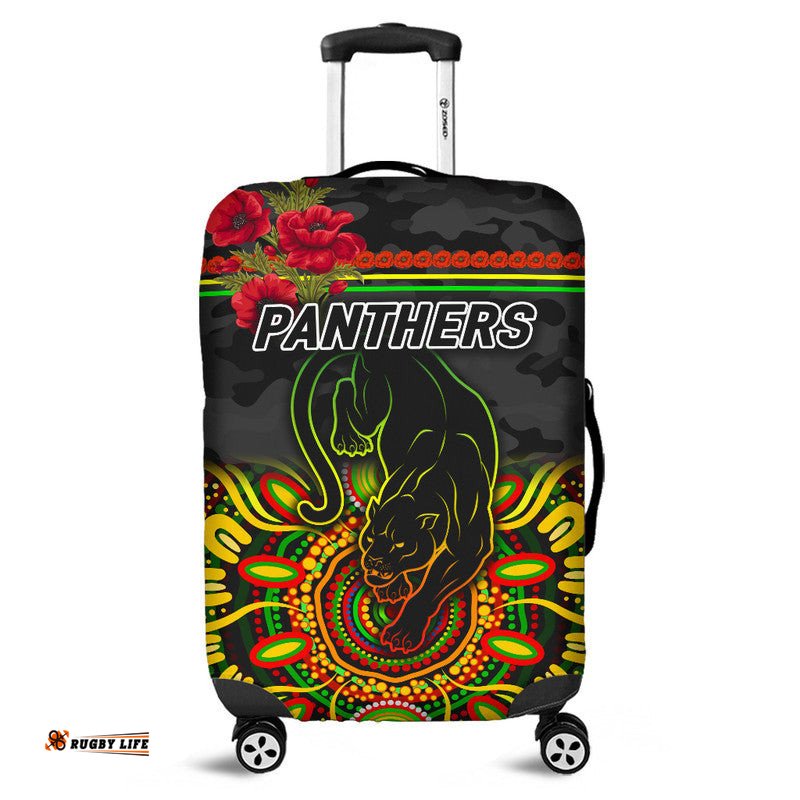 Penrith Panthers ANZAC Luggage Cover Indigenous Vibes Black