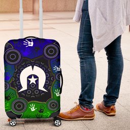 Aboriginal Luggage Covers Torres Strait Symbol With Indigenous Patterns