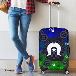 Aboriginal Luggage Covers Torres Strait Symbol With Indigenous Patterns