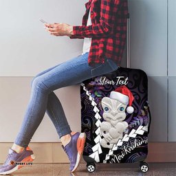 New Zealand Personalised Luggage Cover Meri Kirihimete Kowhaiwhai Mix Paua Shell Amethys