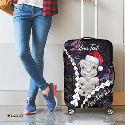 New Zealand Personalised Luggage Cover Meri Kirihimete Kowhaiwhai Mix Paua Shell Amethys