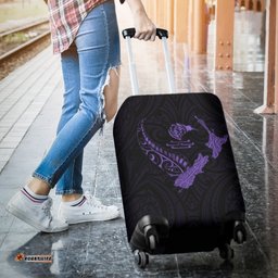 New Zealand Heart Luggage Covers Map Kiwi mix Silver Fern Pastel Purple