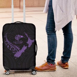 New Zealand Heart Luggage Covers Map Kiwi mix Silver Fern Pastel Purple