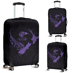 New Zealand Heart Luggage Covers Map Kiwi mix Silver Fern Pastel Purple