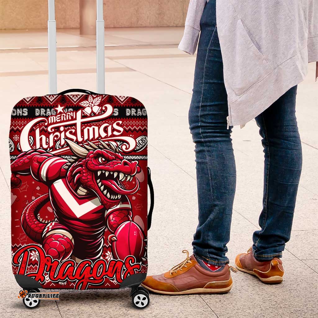 Dragons Rugby Xmas Luggage Cover Australia NRL Mascot
