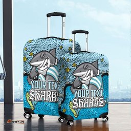 Amazing Aussie Cronulla Sutherland Sharks Custom Team With Dot And Star Patterns For Tough Fan Luggage Cover