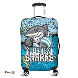 Amazing Aussie Cronulla Sutherland Sharks Custom Team With Dot And Star Patterns For Tough Fan Luggage Cover