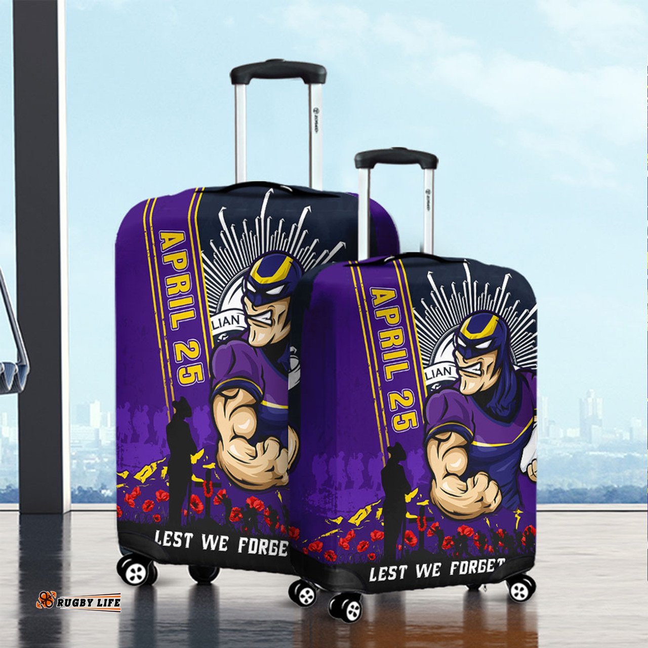 Amazing Aussie Melbourne Storm Anzac Day Lest We Forget Strong Fighting Spirit Luggage Cover