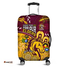 Amazing Aussie Brisbane Broncos Naidoc Week Custom Bronx For Our Elders Aboriginal Inspired Luggage Cover