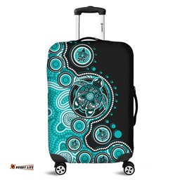 Amazing Aussie Australia Indigenous Turtle Aboriginal Dot Art Turquoise Luggage Cover