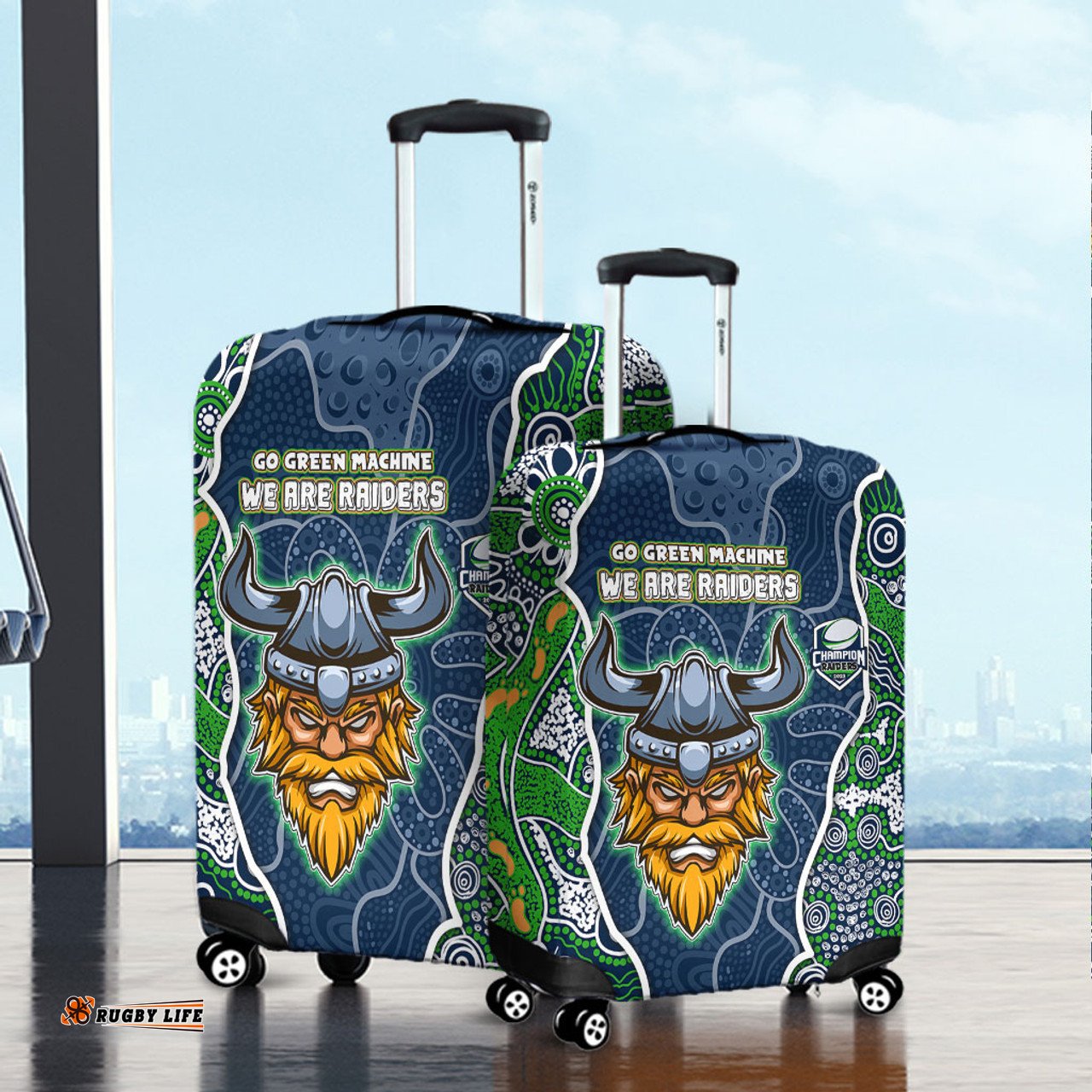 Amazing Aussie Canberra Raiders Grand Final Custom Custom Raiders Contemporary Style Of Aboriginal Painting Luggage Cover