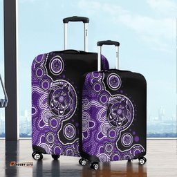 Amazing Aussie Australia Indigenous Turtle Aboriginal Dot Art Purple Luggage Cover