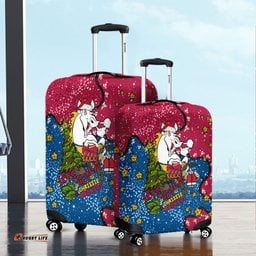 Amazing Aussie Brisbane Broncos Christmas Custom Let's Get Lit Chrisse Pressie Luggage Cover