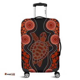 Amazing Aussie Australia Aboriginal Art Turtles Inspired Orange Luggage Cover