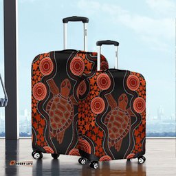 Amazing Aussie Australia Aboriginal Art Turtles Inspired Orange Luggage Cover