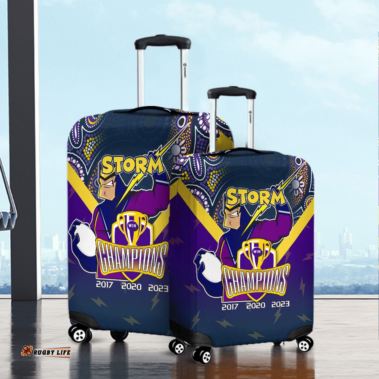 Amazing Aussie Melbourne Storm Talent Win Games But Teamwork And Intelligence Win Championships With Aboriginal Style Luggage Cover
