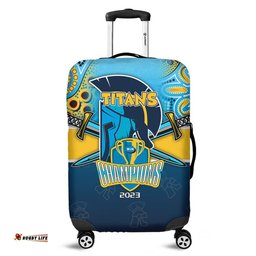 Amazing Aussie Gold Coast Titans Talent Win Games But Teamwork And Intelligence Win Championships With Aboriginal Style Luggage Cover