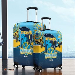 Amazing Aussie Gold Coast Titans Talent Win Games But Teamwork And Intelligence Win Championships With Aboriginal Style Luggage Cover