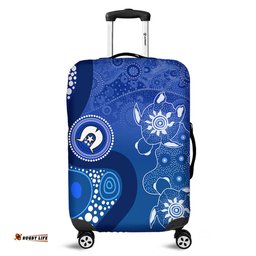 Amazing Aussie Australia Turtles Aboriginal Indigenous Dot Turtles In The Ocean (Blue) Luggage Cover