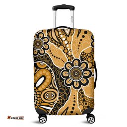 Amazing Aussie Australia Aboriginal Design Art Color Yellow Luggage Cover