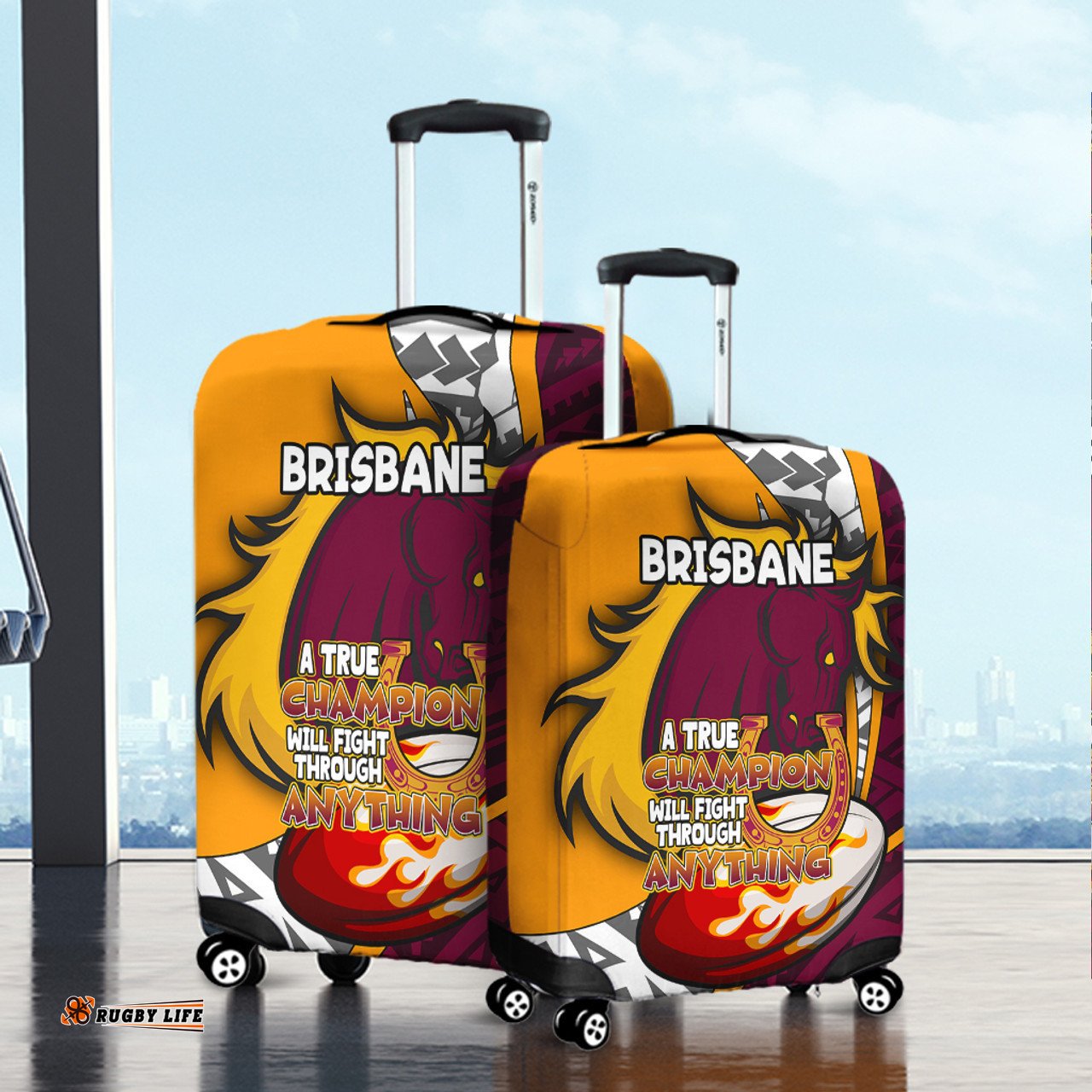 Amazing Aussie Brisbane Broncos A True Champion Will Fight Through Anything With Polynesian Patterns Luggage Cover