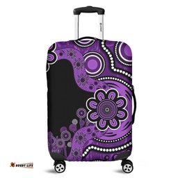 Amazing Aussie Australia Aboriginal Indigenous Dot Painting Purple Luggage Cover