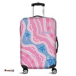 Amazing Aussie Australia Turtles Aboriginal River And Turtles Dot Art Painting Pink Luggage Cover