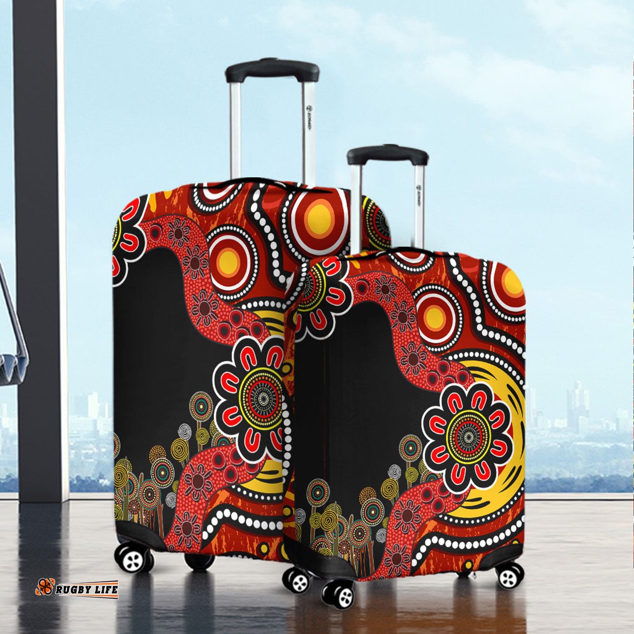 Amazing Aussie Australia Aboriginal Indigenous Dot Painting Luggage Cover