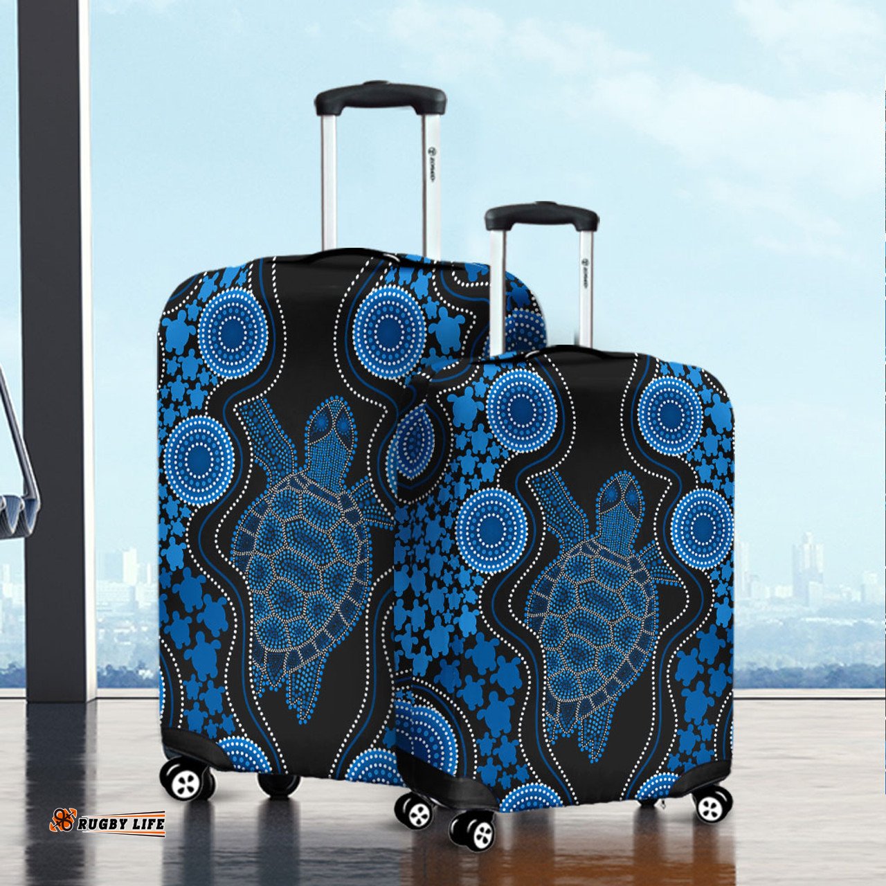 Amazing Aussie Australia Aboriginal Art Turtles Inspired Luggage Cover