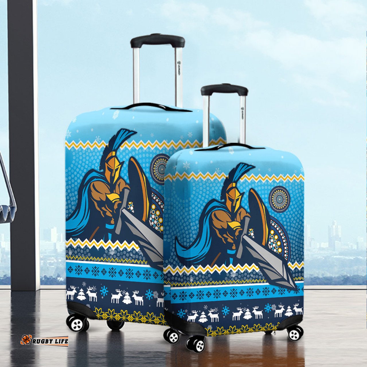 Amazing Aussie Gold Coast Titans Australia Ugly Xmas With Aboriginal Patterns For Die Hard Fans Luggage Cover