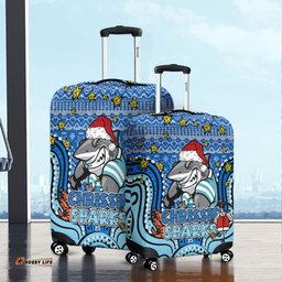 Amazing Aussie Cronulla Sutherland Sharks Christmas Custom Christmas Knit Patterns Vintage Jersey Ugly Luggage Cover
