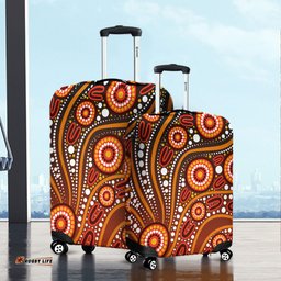 Amazing Aussie Australia Artistic Illustration Of Aboriginal Dot Painting Luggage Cover