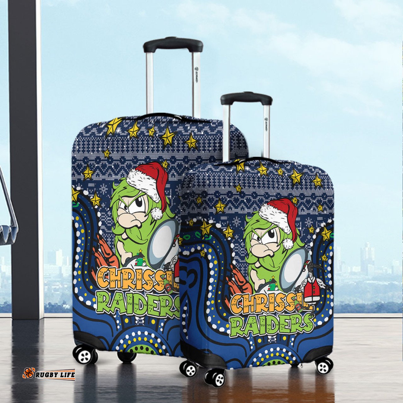 Amazing Aussie Canberra Raiders Christmas Custom Christmas Knit Patterns Vintage Jersey Ugly Luggage Cover