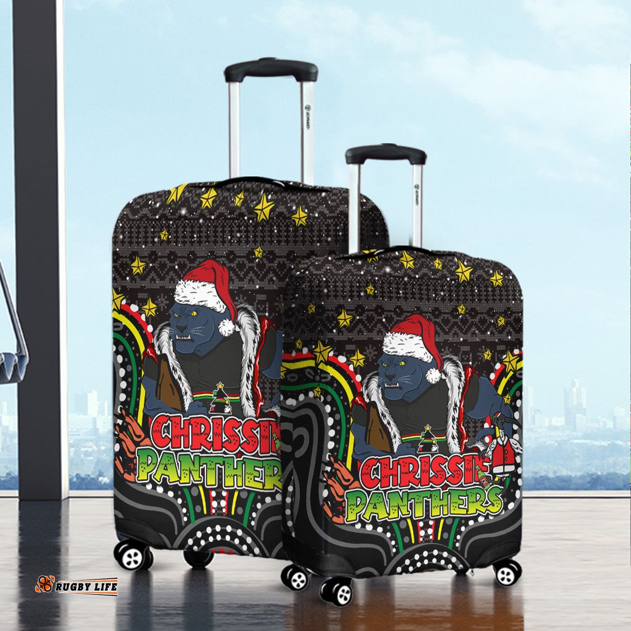 Amazing Aussie Penrith Panthers Christmas Custom Christmas Knit Patterns Vintage Jersey Ugly Luggage Cover