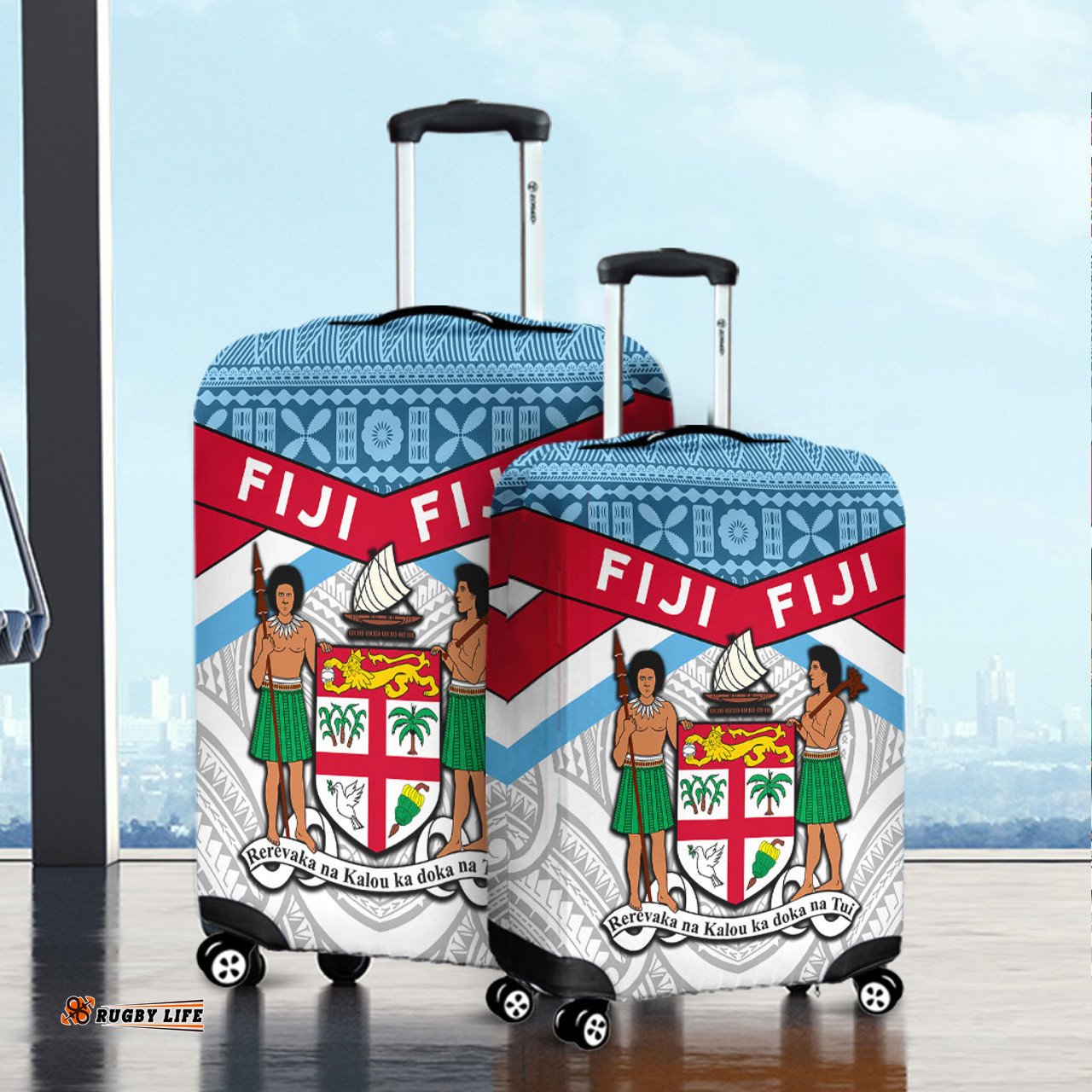Amazing Aussie Australia South Sea Islanders Fiji In Fijian Tapa Pattern Coat Of Arms Symbol Luggage Cover