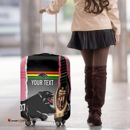 Personalised Panther Rugby NRL Premiers Luggage Cover Panther Pride Black & Pink Sporty Vibe