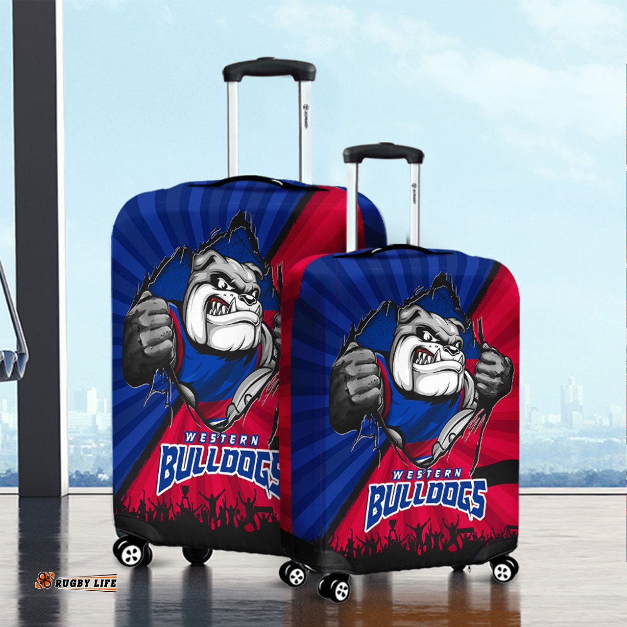 Amazing Aussie Western Bulldogs Breaking Through Fan Design Luggage Cover