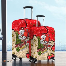 Amazing Aussie Redcliffe Dolphins Christmas Custom Let's Get Lit Chrisse Pressie Luggage Cover