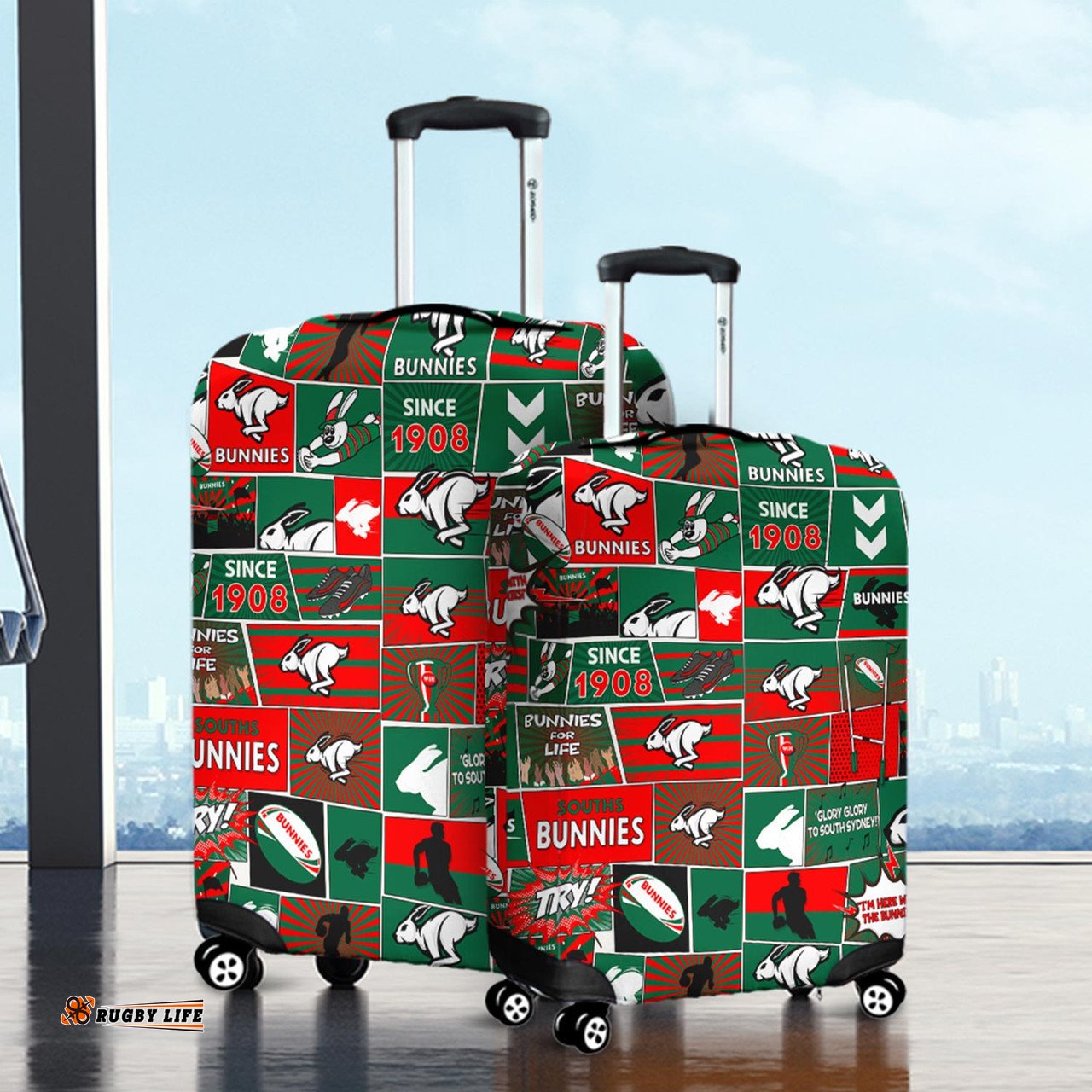 Amazing Aussie South Sydney Rabbitohs Team Of Us Die Hard Fan Supporters Comic Style Luggage Cover
