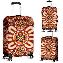 Aboriginal Luggage Covers Circle Flowers Patterns Ver03