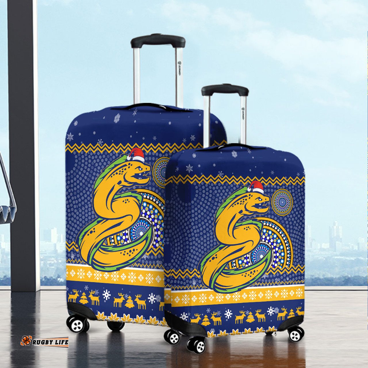 Amazing Aussie Parramatta Eels Australia Ugly Xmas With Aboriginal Patterns For Die Hard Fans Luggage Cover
