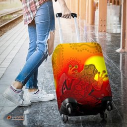Aboriginal Luggage Covers Indigenous Frog Red