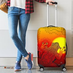 Aboriginal Luggage Covers Indigenous Frog Red