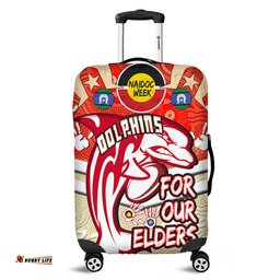 Amazing Aussie Redcliffe Dolphins Naidoc Week Custom Redcliffe Dolphins Naidoc Week For Our Elders Dot Art Style With Turtle Luggage Cover