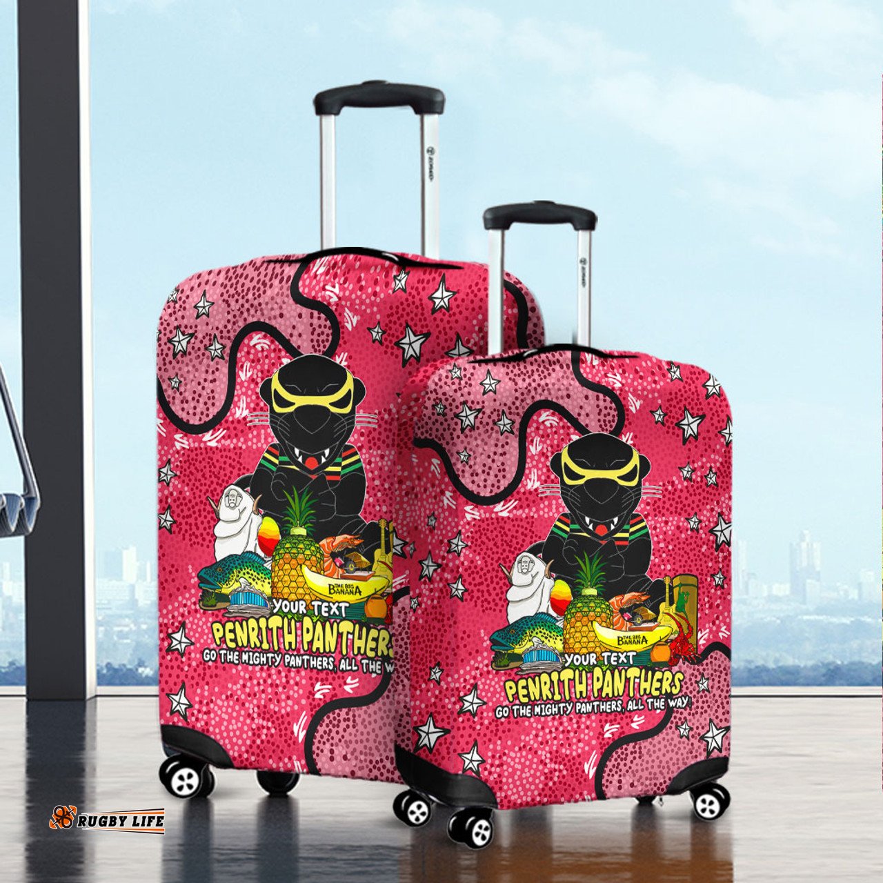 Amazing Aussie Penrith Panthers Custom Australian Big Things (Pink) Luggage Cover