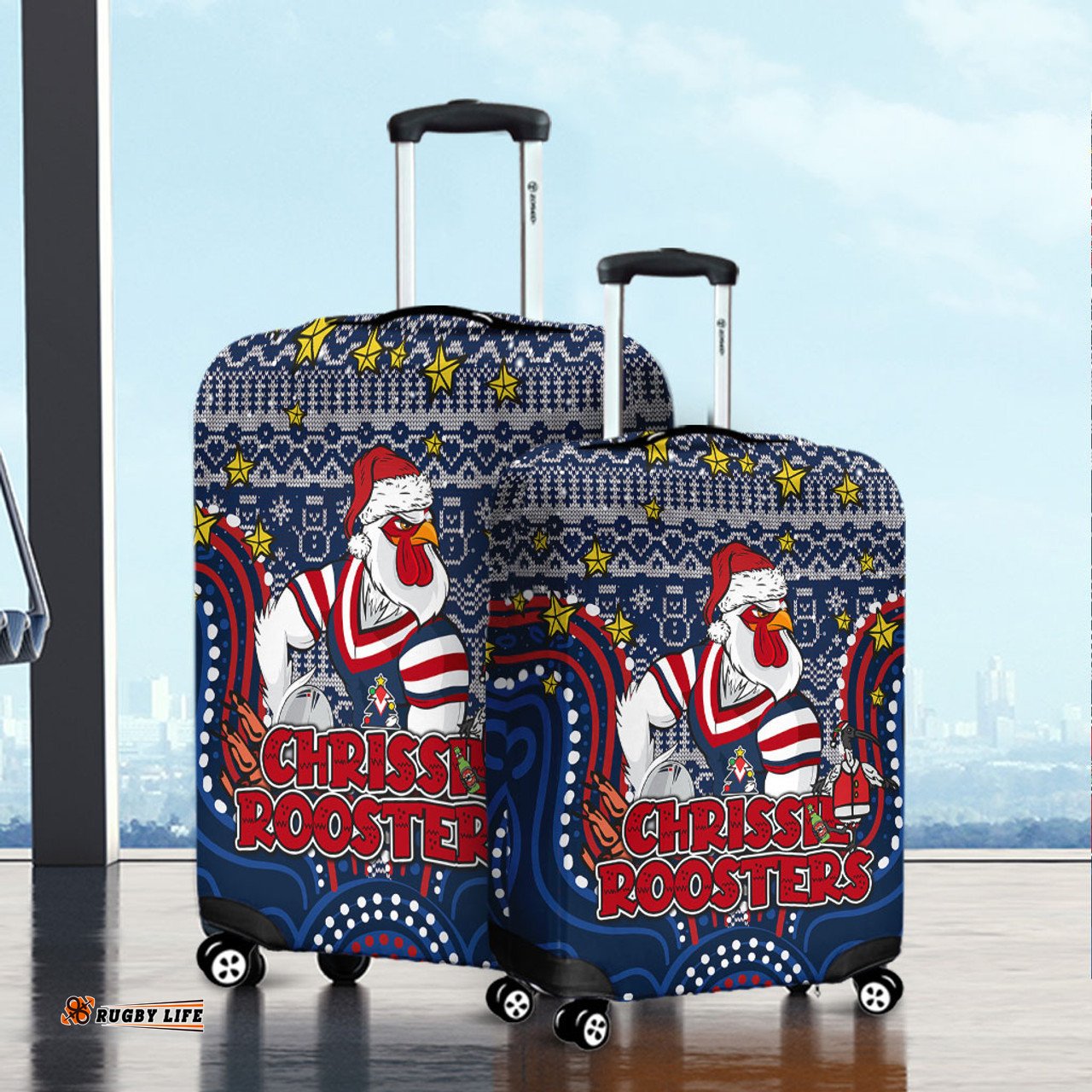 Amazing Aussie Sydney Roosters Christmas Custom Christmas Knit Patterns Vintage Jersey Ugly Luggage Cover