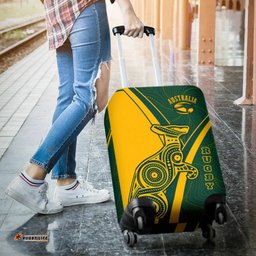 Australia Luggage Cover Australian Kangaroo and Aboriginal Patterns