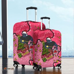 Amazing Aussie Penrith Panthers Christmas Custom Let's Get Lit Chrisse Pressie Pink Luggage Cover